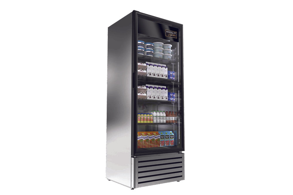 Kool-It LX-24RS 29 1/2” Single Glass Door Stainless Steel Merchandiser Refrigerator, 19.2 Cu Ft