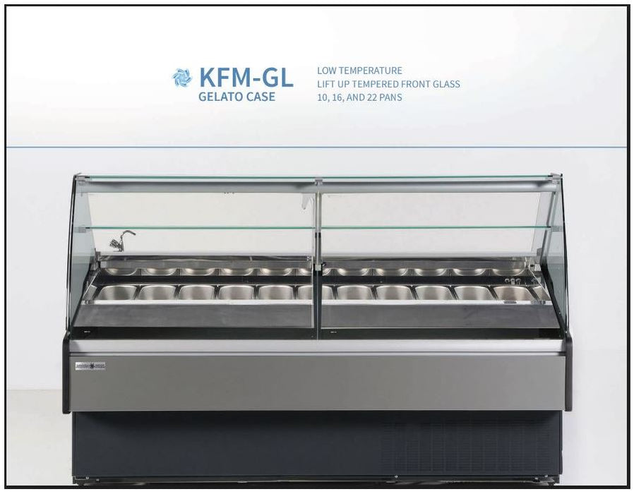 Hydra-Kool KFM-GL-80-S Curved Glass Gelato Case