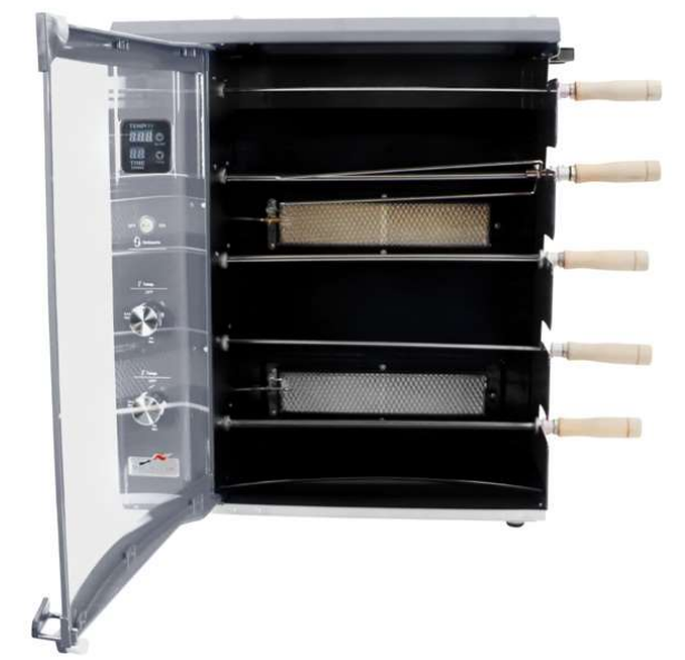 Skyfood BG-05LX SILVER Gas Rotisseries Grill 5 Skewer without Upper Tray