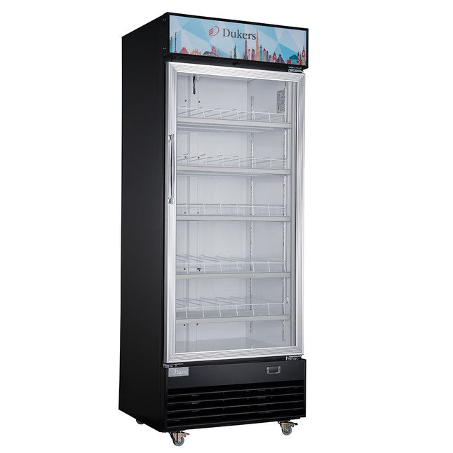 Dukers DSM-19R Commercial Single Glass Swing Door Merchandiser Refrigerator, 29.5" Wide