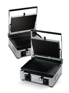 Univex PPress1.RF 1.5 Panini Press, Ribbed Bottom Flat Top Plates