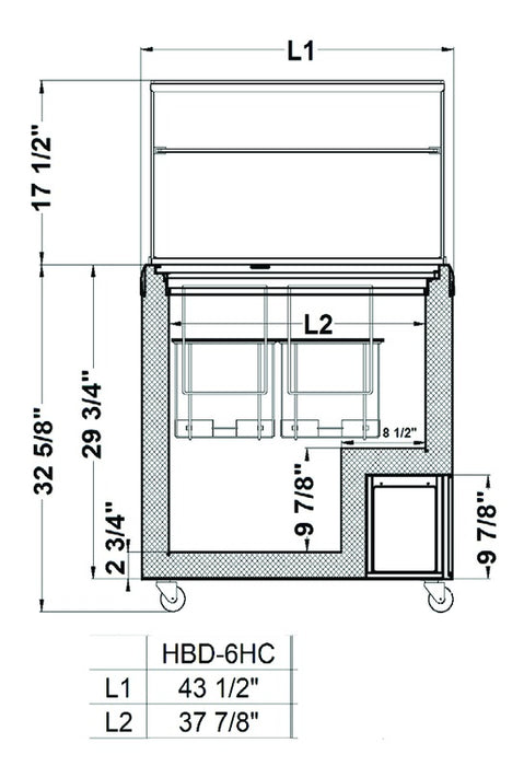 Excellence Industries HBD-6HC 43 1/2" Ice Cream Dipping Cabinet with LED, 11.1 Cu Ft.