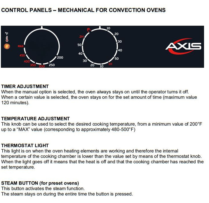 Axis AX-824RHD Full Size Convection Oven with Humidity Digital controls - Reversing Fans - 4 shelves
