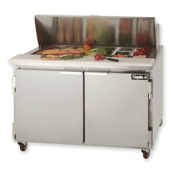 Leader Refrigeration ESLM48 48" Sandwich Prep Table Cooler, 2 Door and 2 Shelf