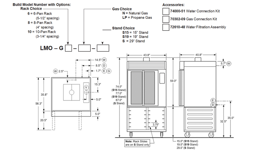LMO Natural Gas Mini Rack Oven LMOG10NNS —