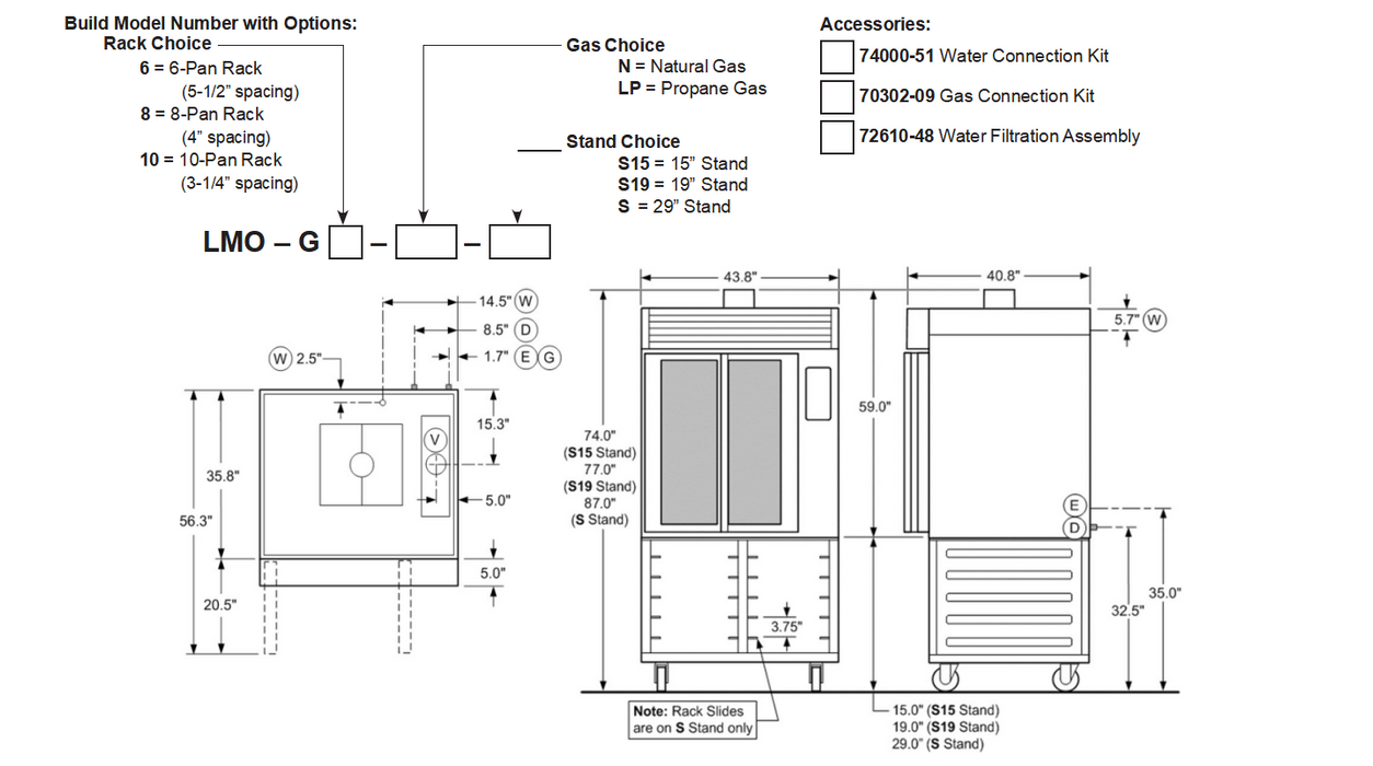 LMO Natural Gas Mini Rack Oven - LMO-G10-N-NS