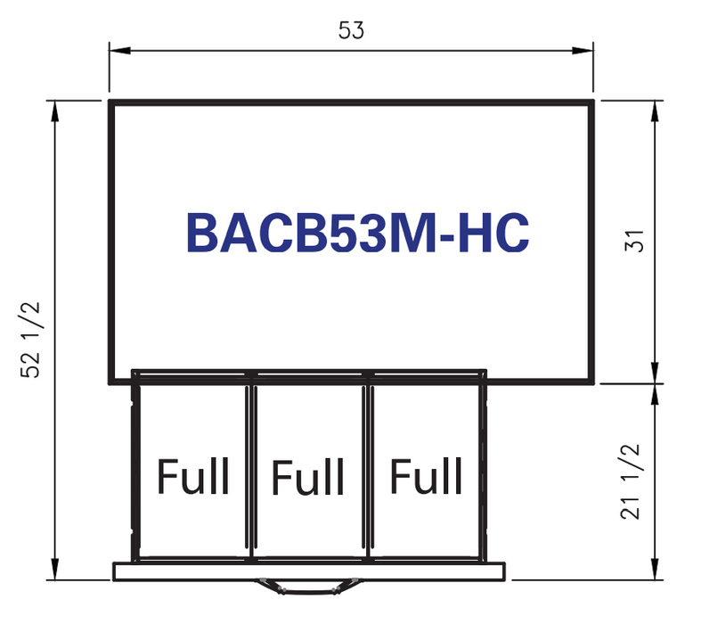 Blue Air BACB53M-HC 2 Drawers Chef Base 53", Marine Edge, R-290 Refrigerant