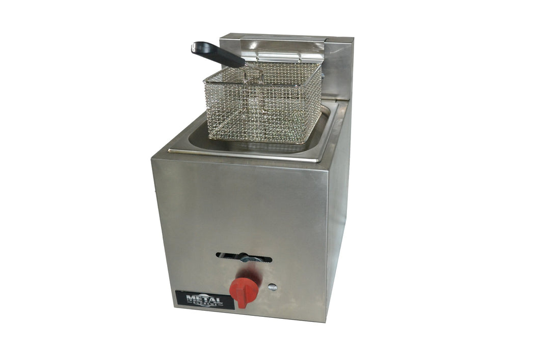 Metal Supreme F1BGVE Gas Countertop Fryer 1 Basket, 9 Liters