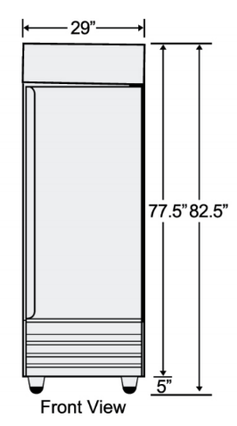 Spartan STR-23 23" 1 Door Reach-In Refrigerator, 23.0 cu. ft.