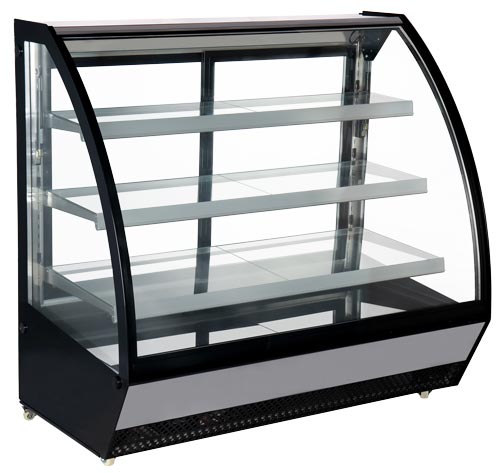 Omcan RS-CN-0860 60-inch Refrigerated Floor Showcase Curved Glass, item 46471