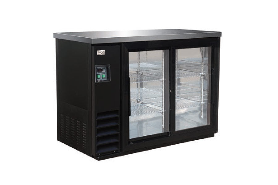 IKON IBB61-2G-24SD Back Bar Refrigerator Sliding Doors, 61.1" Wide, 14.16 Cu. Ft.