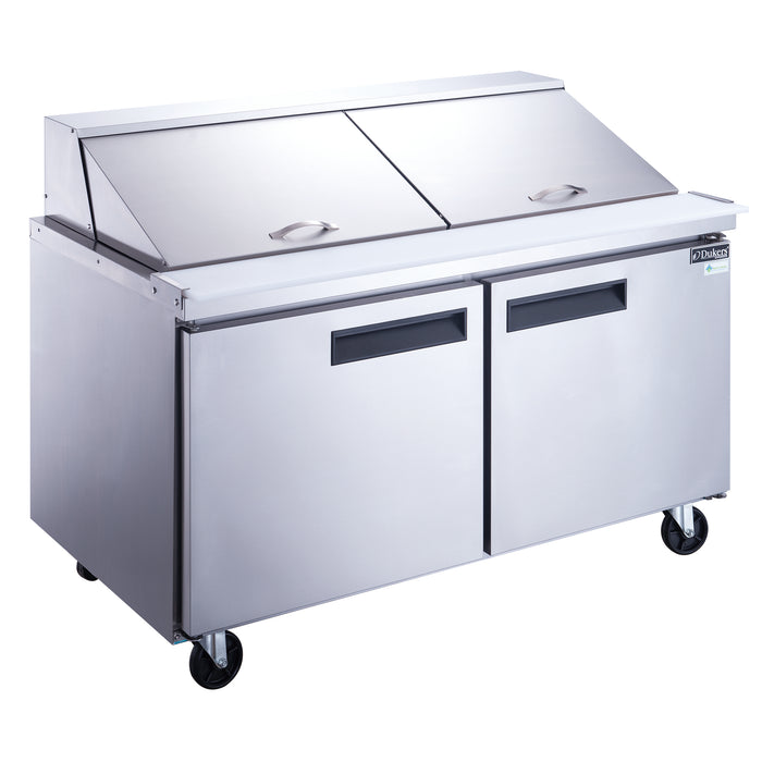 Dukers DSP60-24M-S2 2-Door Commercial Food Prep Table Refrigerator in Stainless Steel with Mega Top, 60" Wide