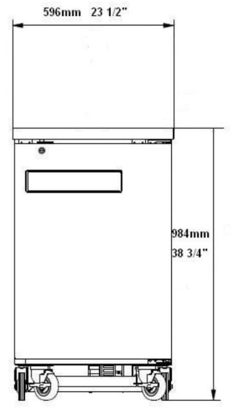 SABA SBB-27-23B 23" One Door Back Bar Cooler (Black)