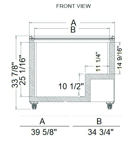 Excellence Industries EURO-10 39 5/8" Flat Lid Display Freezer, 9.6 Cu Ft.