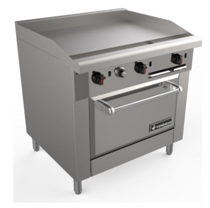 Venancio R36ST-36G 36" Elite Combo Range with 3 Manual Griddle on right, 1 Oven, Restaurant Series