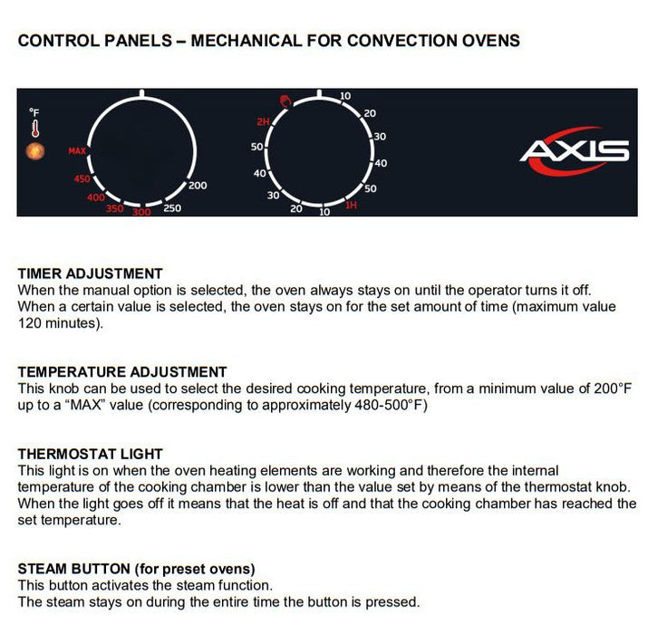 Axis AX-CL10D Full Size Combi Oven Digital Controls - Reversing Fans - 10 Shelves