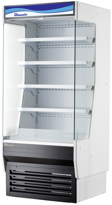 Blue Air BOD-36G 36" Wide, Vertical Open Display Case, Glass Side Panel, 19.6 Cu. Ft.