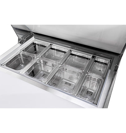 SABA SPS-27-8 27" One Door Sandwich Prep Table with Pans Stainless Steel
