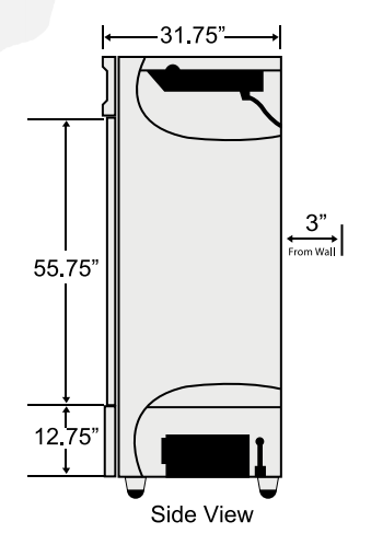 Bison BRF-71 3 Door Stainless Reach-in Freezer, 71.0 cu. ft.