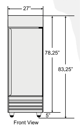 Bison BRF-21 1 Door Stainless Reach-in Freezer, 21.0 cu. ft.