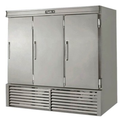 Leader Refrigeration ESLR79 79" 3 Solid Door Reach-In Cooler with 4 x 3 Shelves