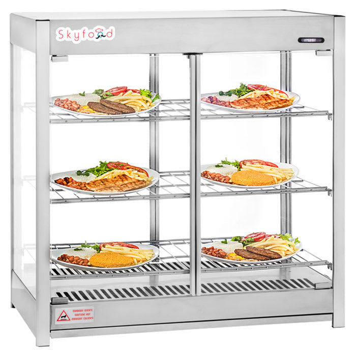 Skyfood HMC-PT Heated Merchandiser Cabinet, Pass Thru - Triple Shelf, Steam Line
