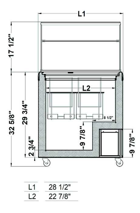 Excellence Industries HBG-4HC 28 1/2" Gelato Dipping Cabinet with LED, 6.4 Cu Ft.