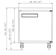 Dukers DUC29R Single Door Undercounter Refrigerator in Stainless Steel, 29" Wide