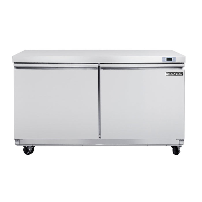 MXSR60UHC Maxx Cold Double Door Undercounter Refrigerator, 60” Wide