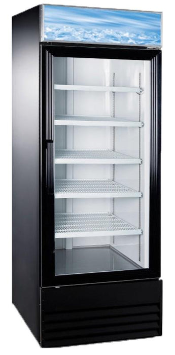 Omcan RE-CN-0023-HC 28-inch Single Door Black Glass Refrigerator, item 50037
