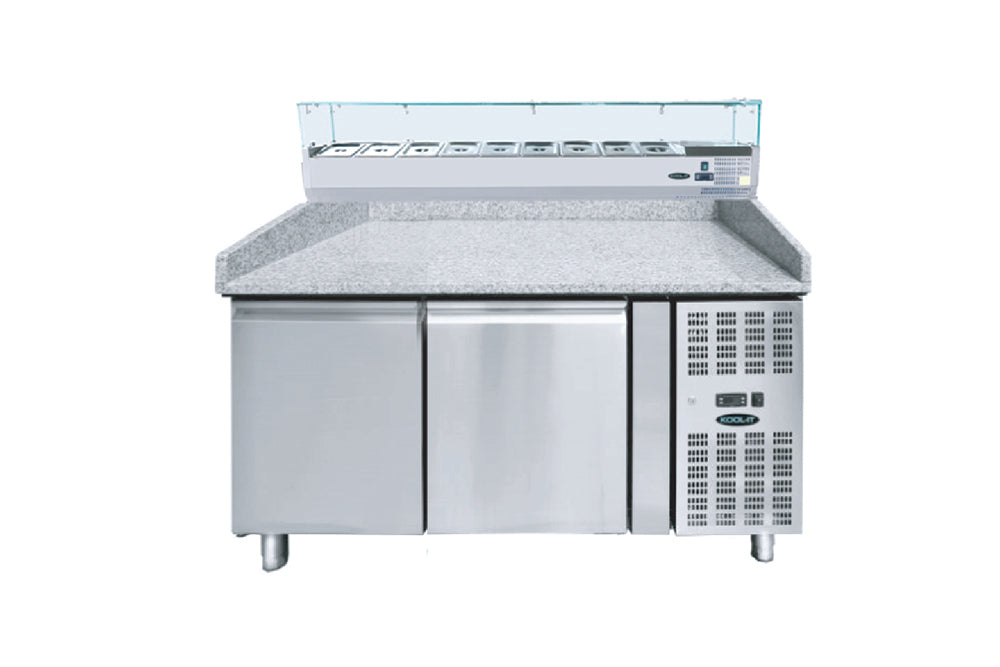 Kool-It KTR-80G 80" Refrigerated Topping Rails with Sneeze Guard