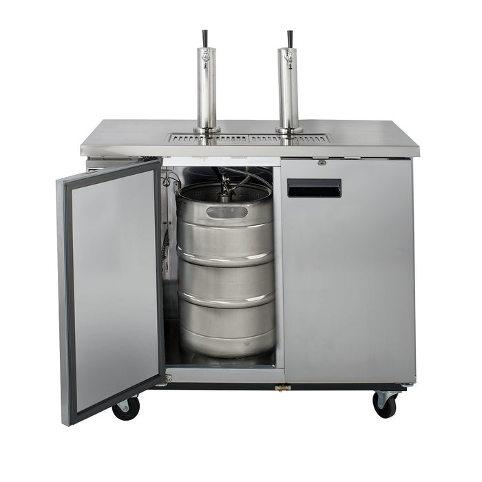 MXBD60-2SHC Maxx Cold Two Keg, Two Tower Beer Dispenser, Stainless Steel, 60” Wide