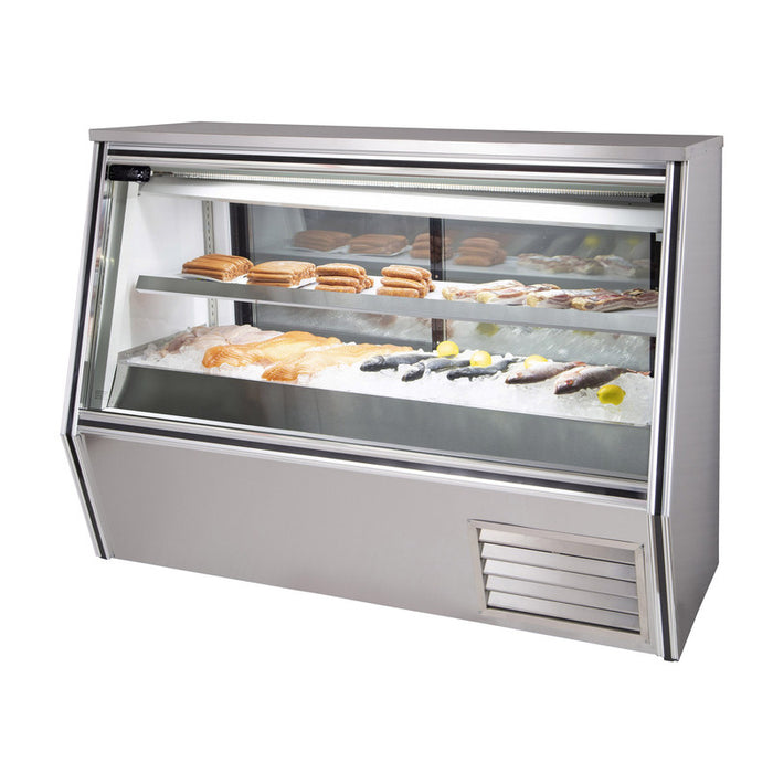 Leader Refrigeration ERCD96ESH 96" Counter Seafood Case Display with 6 Doors and 1 Shelf