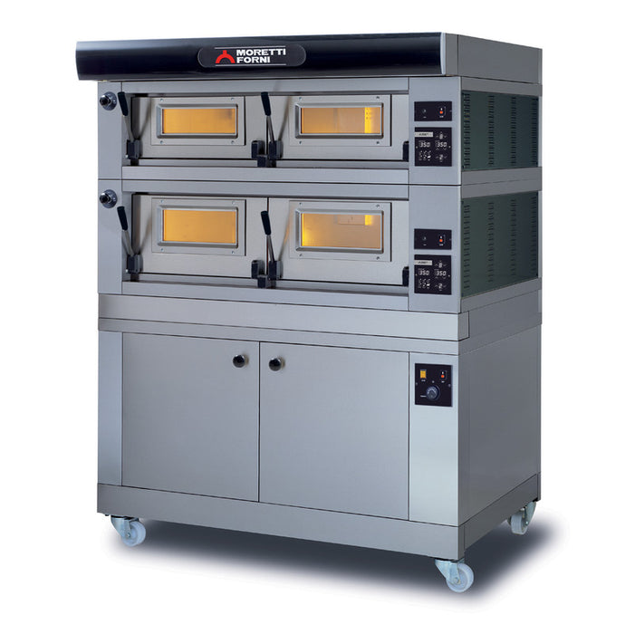 Moretti Forni P120E C2PAS 2 Deck Electric Bakery Oven With Proofer Base, 49" X 52" X 7" Deck Measurement