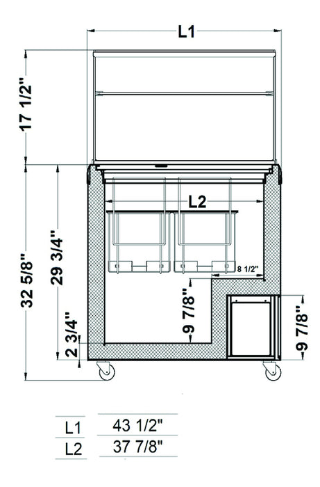 Excellence Industries HBG-7HC 43 1/2" Gelato Dipping Cabinet with LED, 11.1 Cu Ft.