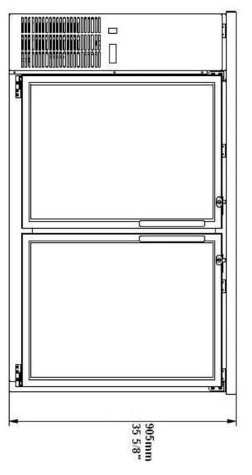 SABA SBB-27-58G 58" Two Glass Door Back Bar Cooler (Black)