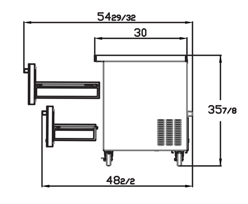 Blue Air BLUR28-D2-HC 2 Drawer Stainless Steel Undercounter Refrigerator, 28" wide, 7 Cu. Ft., R-290 Refrigerant