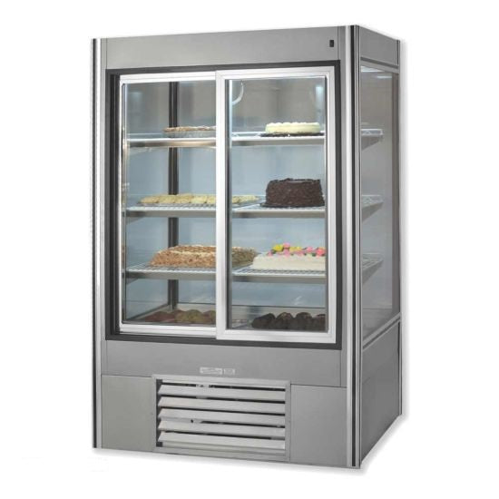 Leader Refrigeration LS60DS-R 60" Remote Four View Glass Display Case, 2 Sliding Door and 4 X 2 Shelves