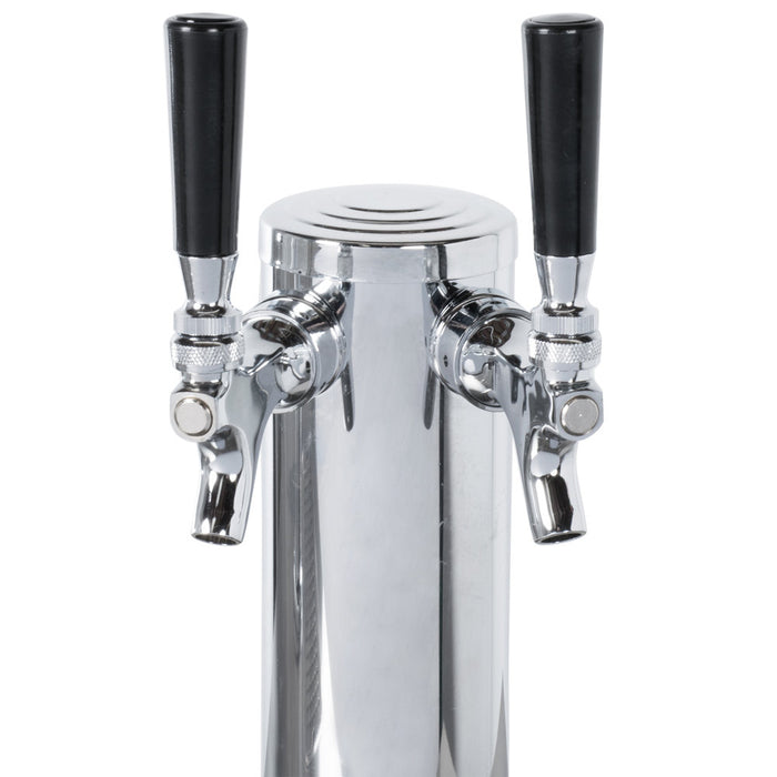 Omcan BD-CN-0023-HC 69-inch Double Solid Door Beer Bottle Dispenser with Two Taps and 23.3 cu. ft. capacity, item 50068