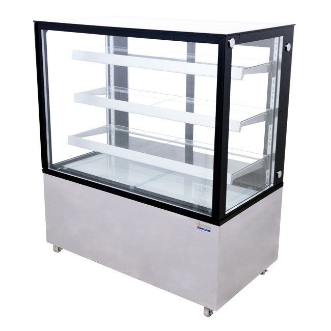 Omcan RS-CN-0371-S 48-inch Square Glass Floor Refrigerated Display Case, item 44383