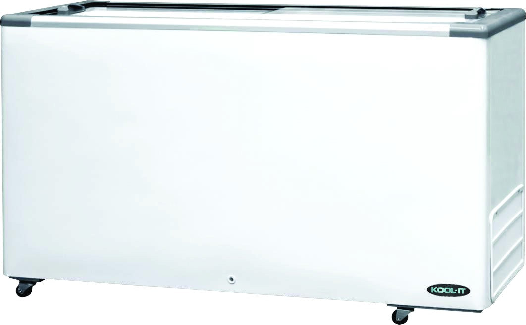 Kool-It KCF-18F 61” Flat Glass Display Chest Freezer, 17.76 Cu Ft
