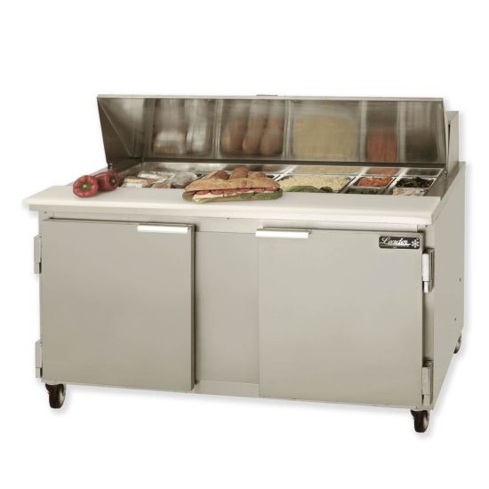Leader Refrigeration ESLM60 60" Sandwich Prep Table Cooler, 2 Door and 2 Shelf