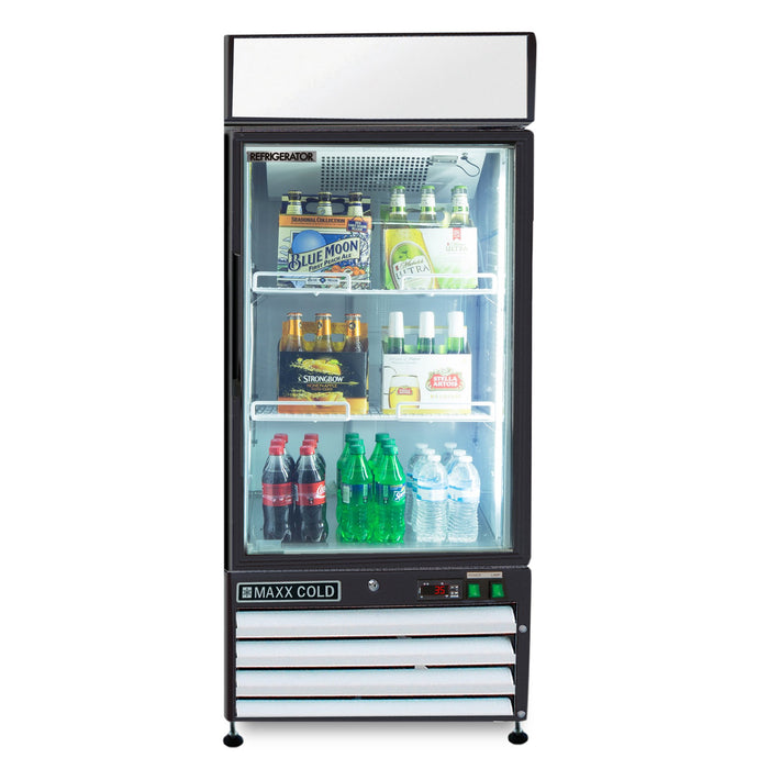 MXM1-12RHC Maxx Cold Single Door, Glass Door Refrigerator Merchandiser, White, 12 Cu ft