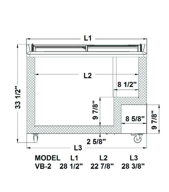 Excellence Industries VB-2HC 28 1/2" Curved Lid Display Freezer, 6.3 Cu Ft.