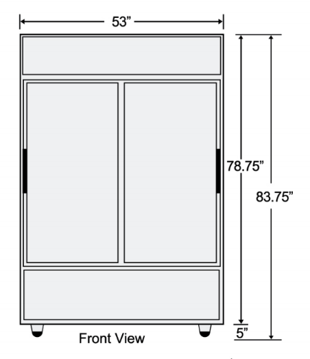 Spartan SGM-53R 53" 2 Door Sliding Reach-in Refrigerator, 47.0 cu. ft.