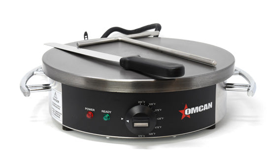 Omcan CE-CN-0350-U Round Crepe Maker 14-inch 120V,60,1 1800W with 15 AMPS PLUG – QPS Certified, item 46794