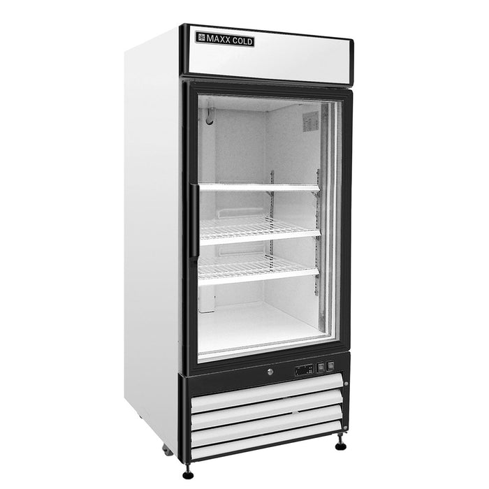 MXM1-16RHC Maxx Cold Single Door, Glass Door Refrigerator Merchandiser, White, 16 Cu ft
