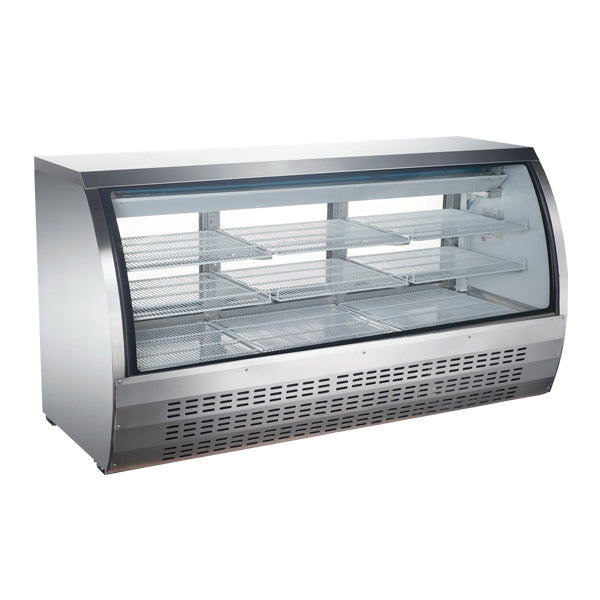 Omcan RS-CN-0200-S 82-inch Refrigerated Floor Showcase with Stainless Steel Exterior, item 50080