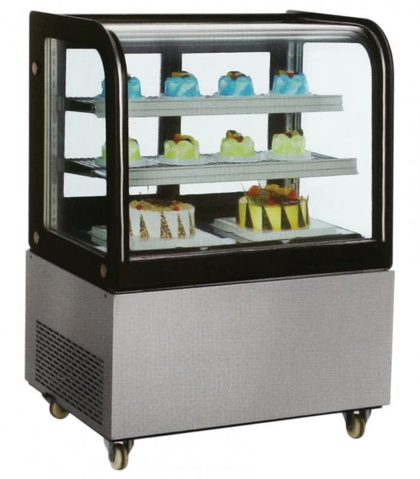 Omcan RS-CN-0270 36-inch Curved Edge Refrigerated Floor Display Case with 270 L capacity, item 39539
