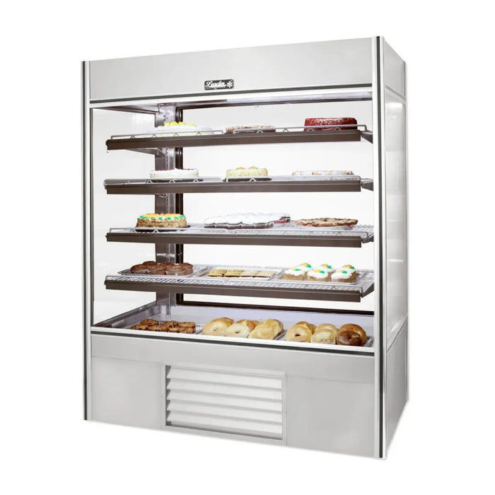Leader Refrigeration NPS72DS 72" Four View Glass Display Case, 3 Swing Door and 4 X 3 Shelves